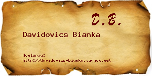 Davidovics Bianka névjegykártya