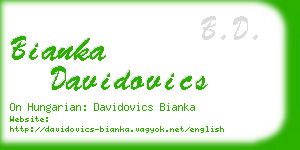 bianka davidovics business card